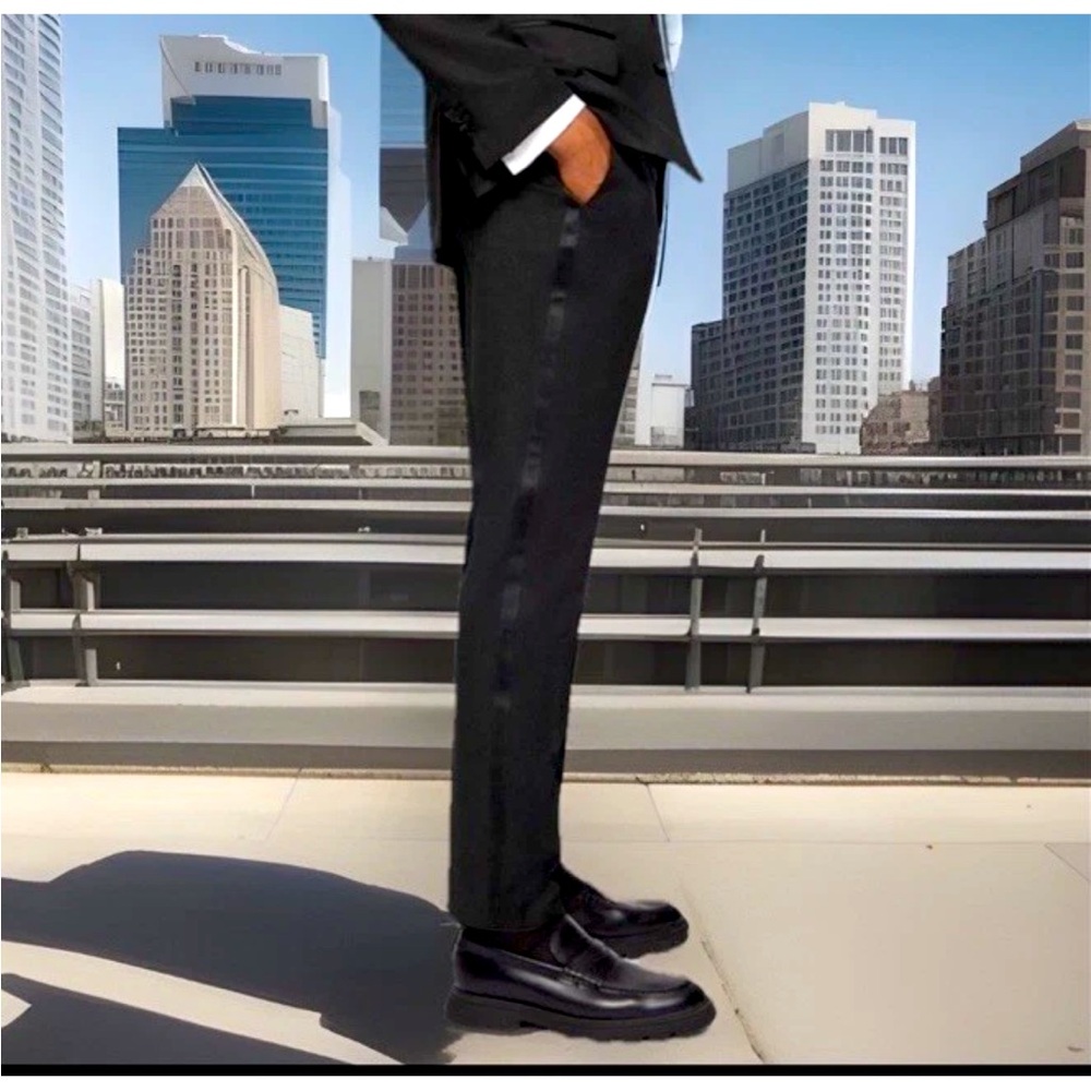 HUGO BOSS AG Tuxedo Trousers W/Black Stripe Performance 4Way Stretch Super Flex